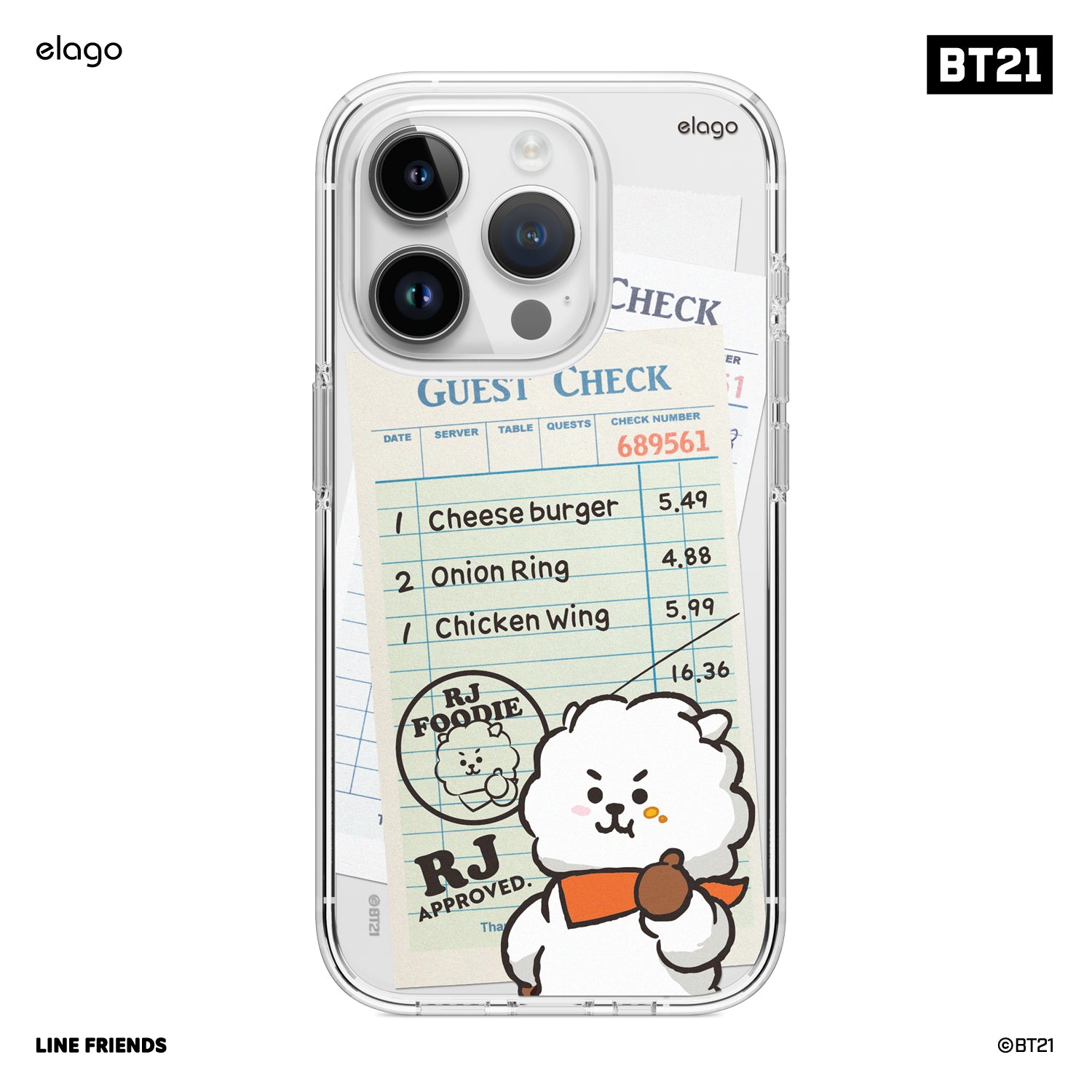 elago BT21 RJ FOODIE MagSafe Hybrid Case for iPhone 15 Pro