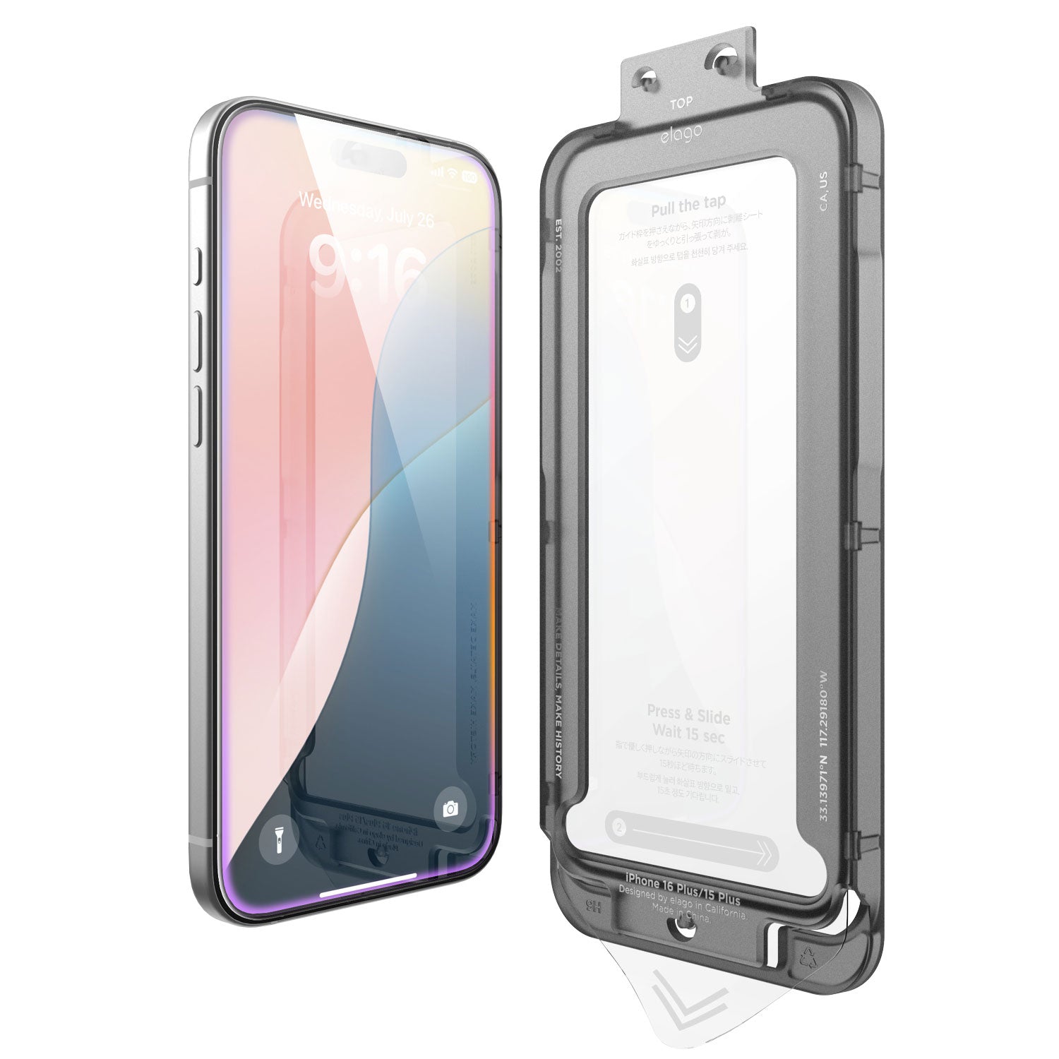 iPhone 16 Plus Tempered Glass+ Screen Protector | elago.com 2 Pcs iPhone 16 Plus Tempered Glass+ Screen Protector | elago.com 2 Pcs