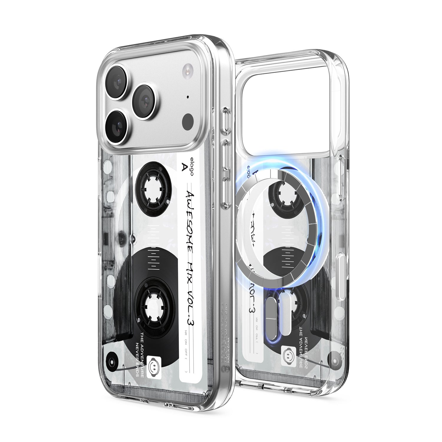 Retro Cassette Tape MagSafe Clear Case for iPhone 17 Pro