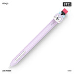 Stylish purple Apple iPencil case featuring BT21 character design, compatible with Apple iPad pencil case setups. Ideal for carrying Apple Pencil with a secure carrying case, includes an Apple Pencil cap cover, and fits the case for Apple Pencil 1st generation.