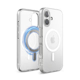 Clear hybrid MagSafe case for Apple iPhone 16, featuring a sleek and protective design. Ideal as an Apple iPhone 16 MagSafe case and among the best iPhone 16 cases for protection.