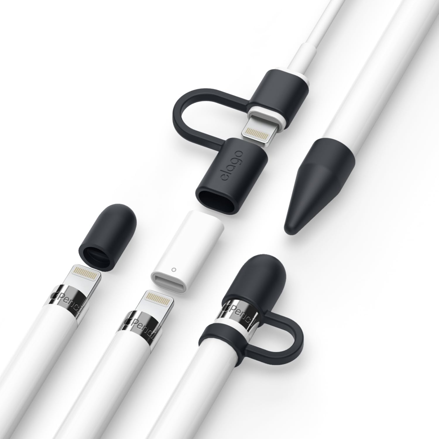 Apple Pencil cap holder and accessories, including a USB-C adapter, best Apple Pencil holder, and cap cover for secure storage and protection.