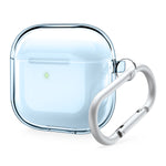 Apple AirPods 4 clear case with carabiner, offering style and protection. Cute and durable design for AirPods 4 users. Perfect AirPod 4 case for nearby adventures and daily use.