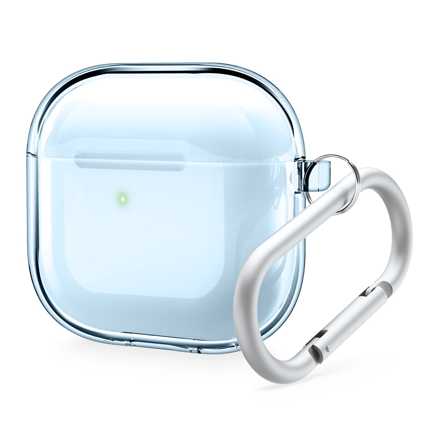 Apple AirPods 4 clear case with carabiner, offering style and protection. Cute and durable design for AirPods 4 users. Perfect AirPod 4 case for nearby adventures and daily use.