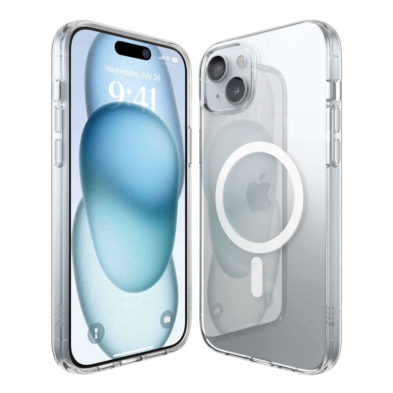 Clear iPhone 15 Plus case with magnetic features, offering durable protection while showcasing the sleek design of your device. This magnetic iPhone 15 Plus case ensures both safety and style.