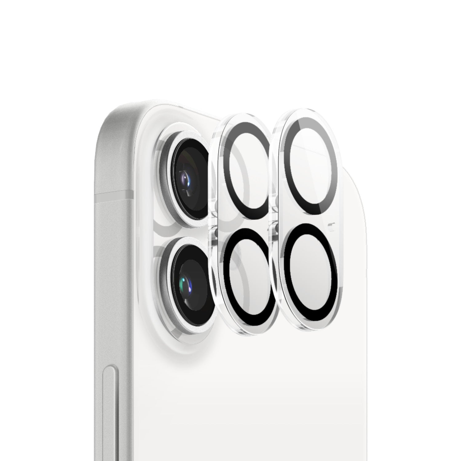 Clear and durable camera protector for iPhone 16, offering enhanced lens safety and design. Ideal for those seeking a camera protector for iPhone 16, an iPhone 16 case with camera control cover, or an iPhone 16 case camera cover.