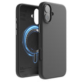 Sleek black leather MagSafe case for Apple iPhone 16 Plus, offering premium protection. One of the best iPhone 16 Plus cases for style and functionality, perfect for durable cell phone cases.