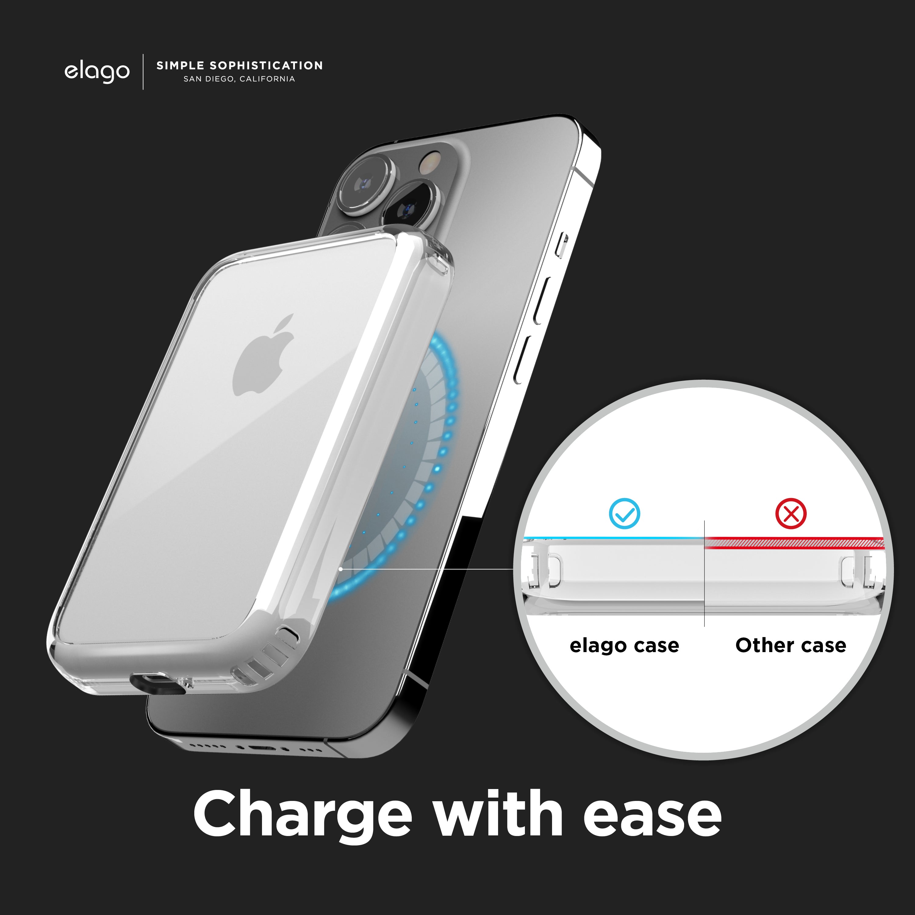 elago Coque Hybride Transparente Compatible avec MagSafe Batterie