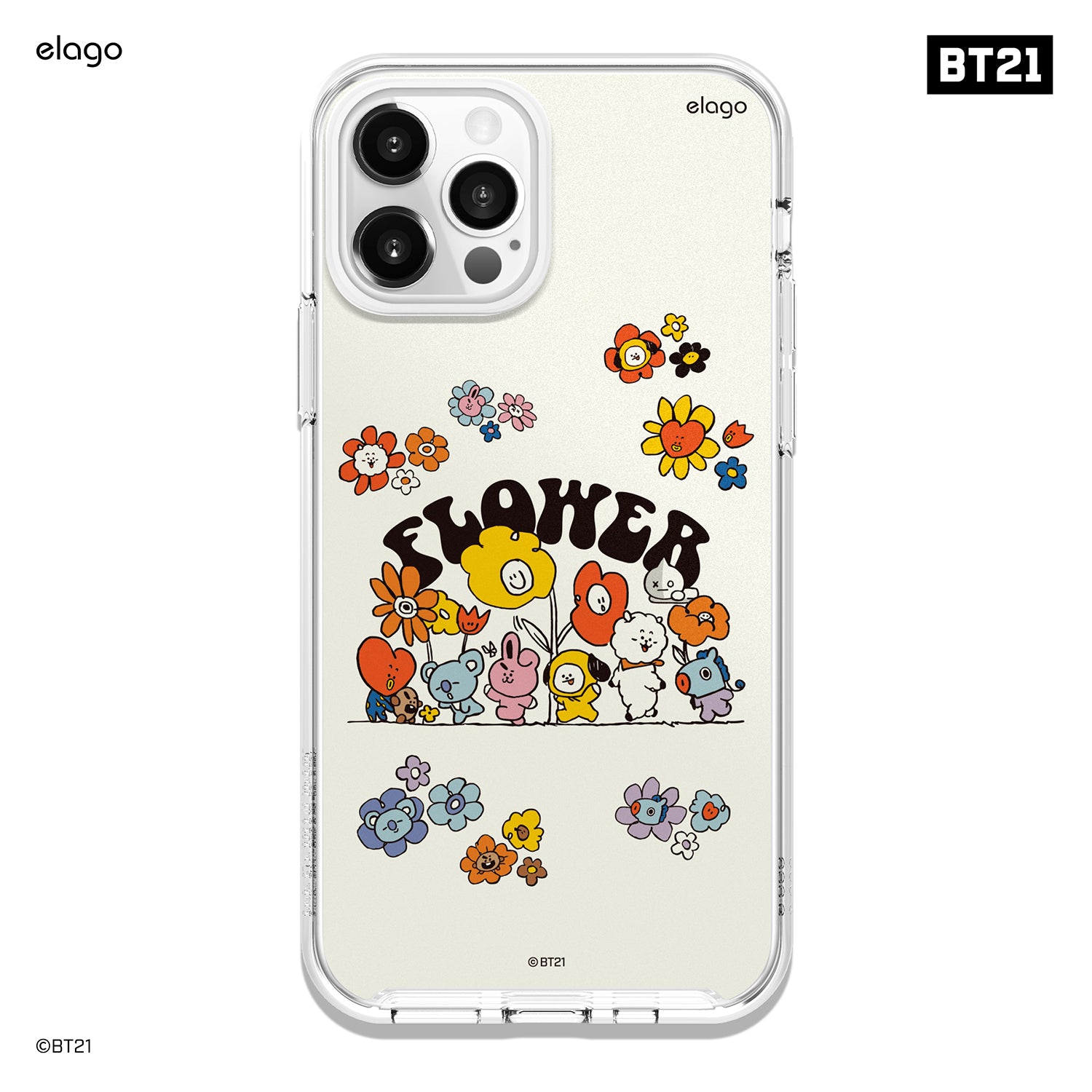 BT21 elago Flower Case for iPhone 12 Pro / iPhone 12 Flower Friends BT21 elago Flower Case for iPhone 12 Pro / iPhone 12 Flower Friends