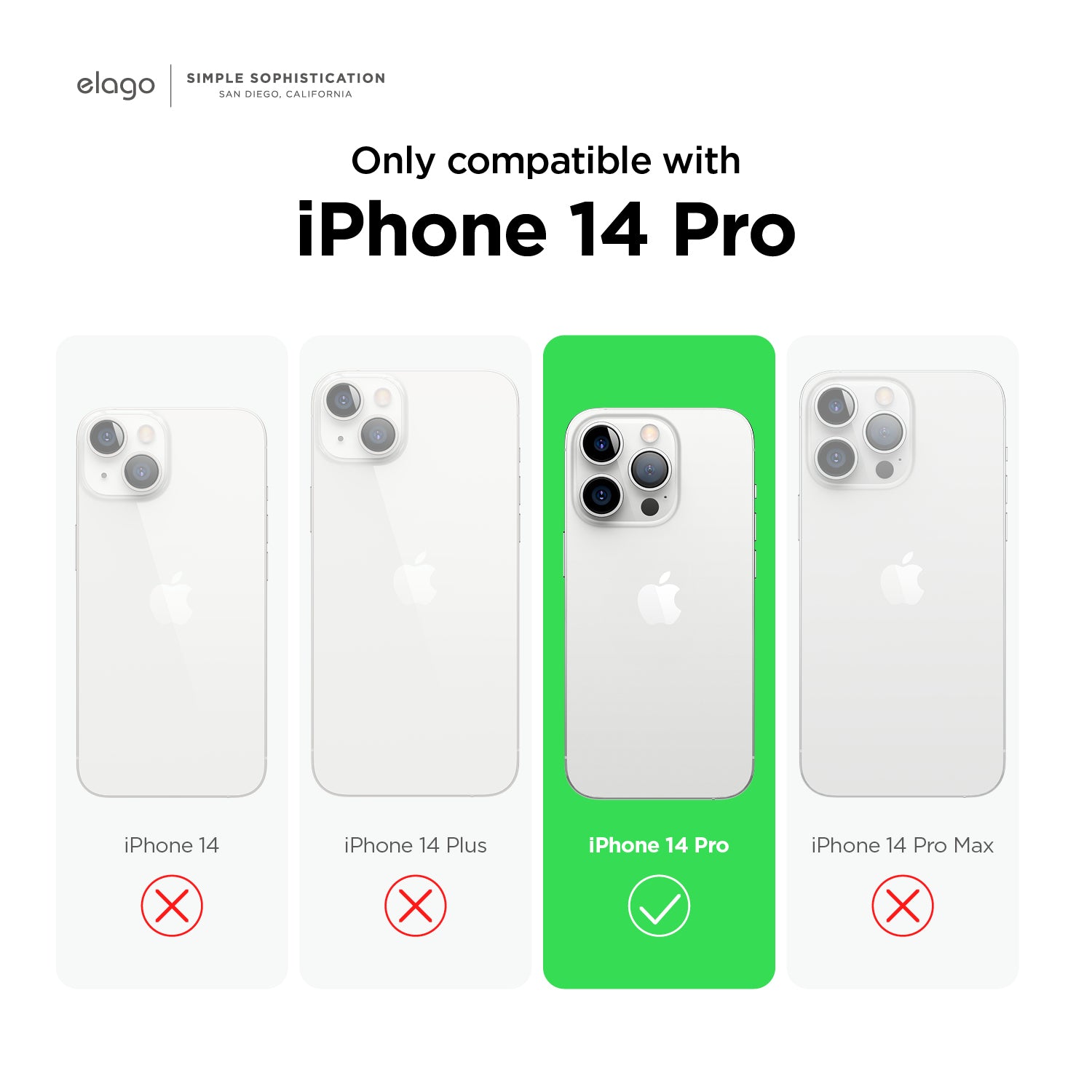 elago Dual Clear Case Compatible with iPhone 14 Pro Case Clear - 6.1 inch - PC + TPU Hybrid Technology, Reduced Yellowing, Crystal Clear, Shockproof