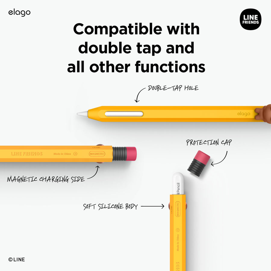 LINE FRIENDS | elago minini Case for Apple Pencil 2nd Gen [3 Styles]