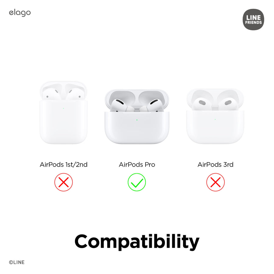 LINE FRIENDS | elago minini Case for AirPods Pro [3 Styles]