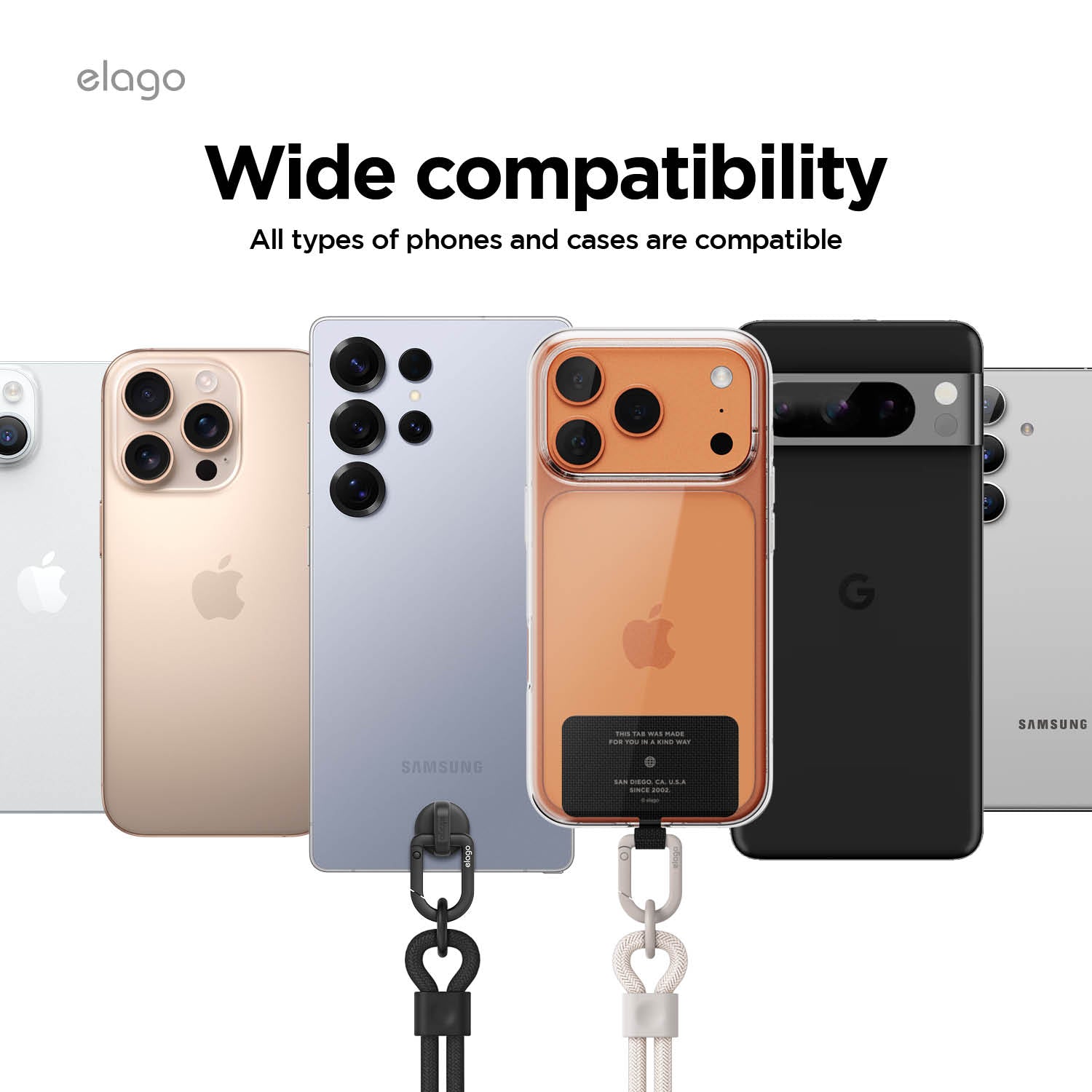elago Phone Lanyard Compatible with All Smartphones 2 Type Phone Tabs, Adjustable Crossbody and Neck Strap with Fidloc elago Phone Lanyard Compatible with All Smartphones 2 Type Phone Tabs, Adjustable Crossbody and Neck Strap with Fidloc