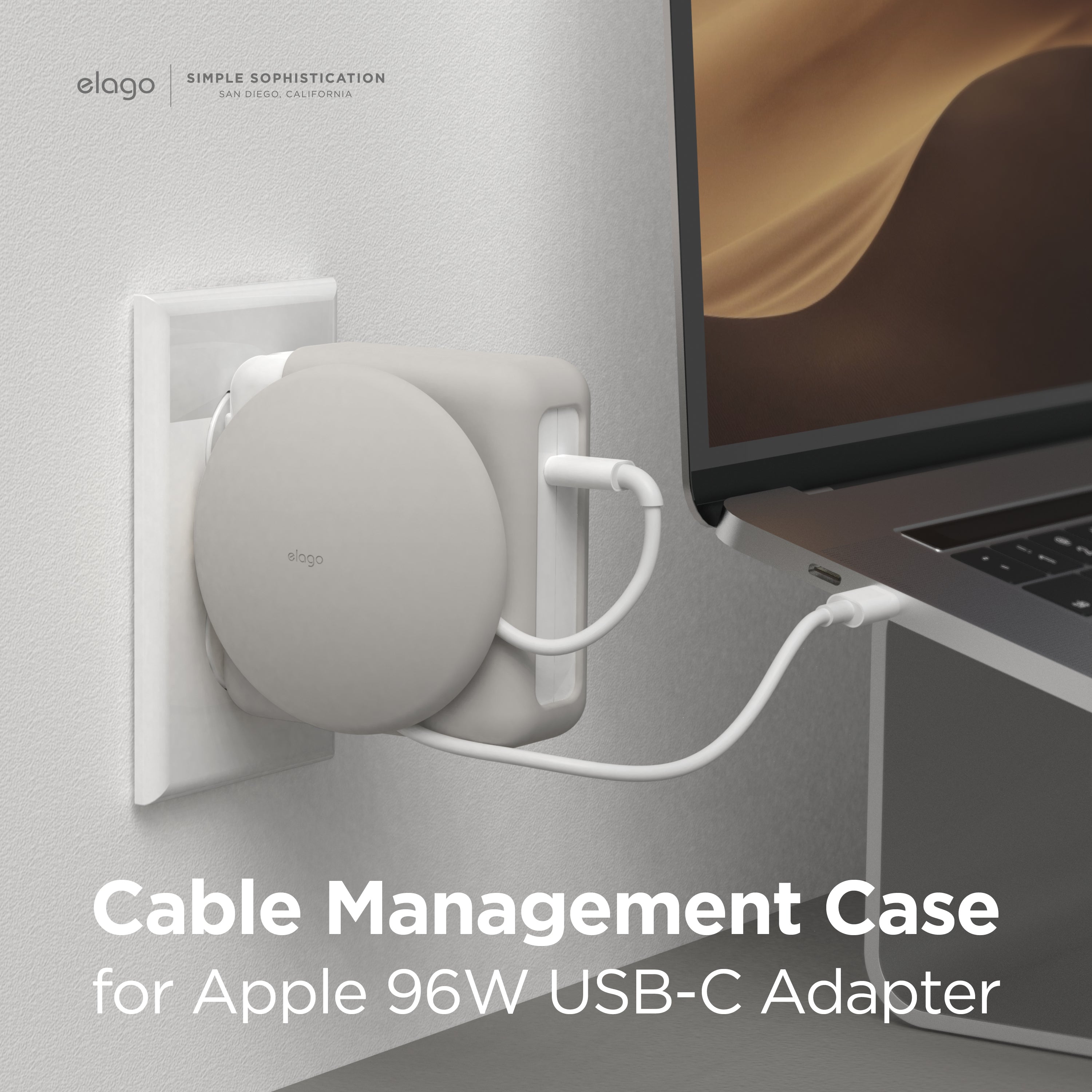 elago MacBook Charger Cable Management Case for Apple 96W Adapter