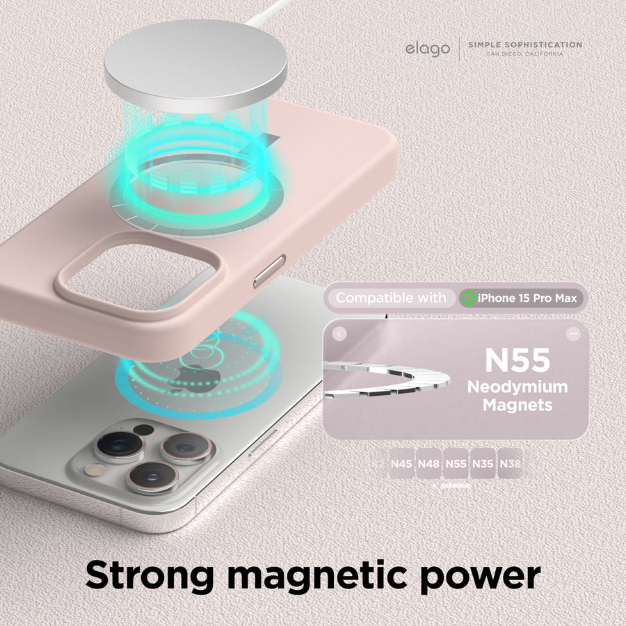 MagSafe Silicone Case for iPhone 15 Pro Max [7 Colors]