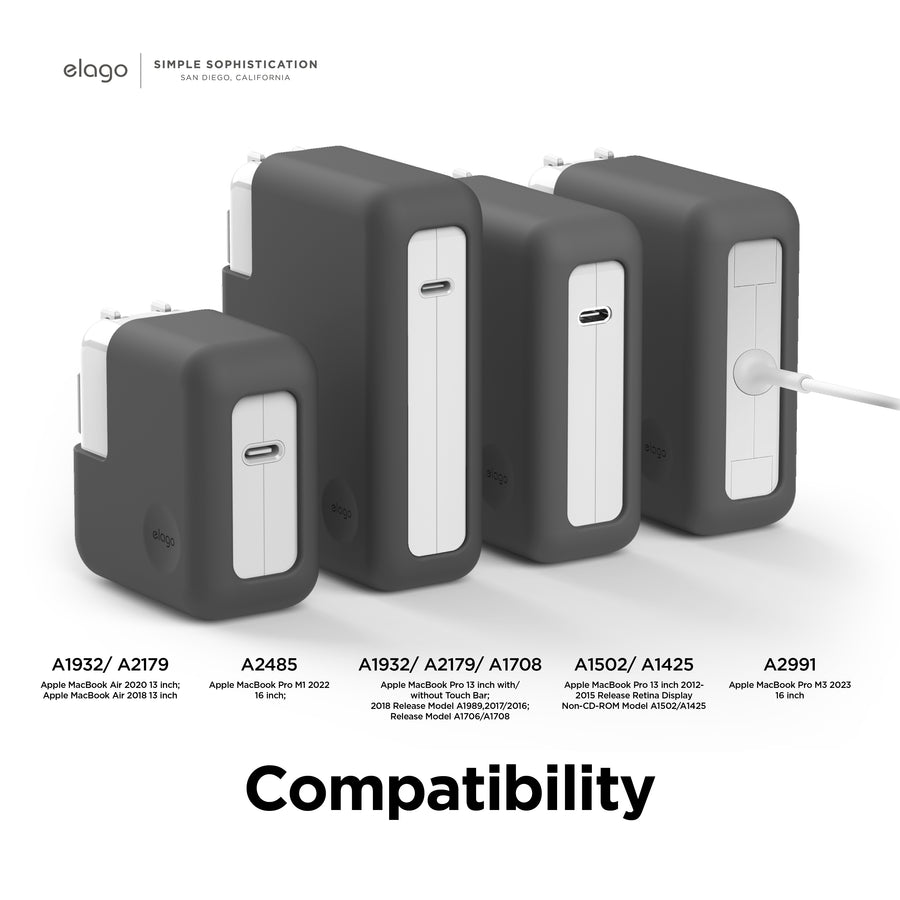 MacBook M1, M2, M3 Pro 16 inch Charger Cover for MacBook Adapter [3 Colors]