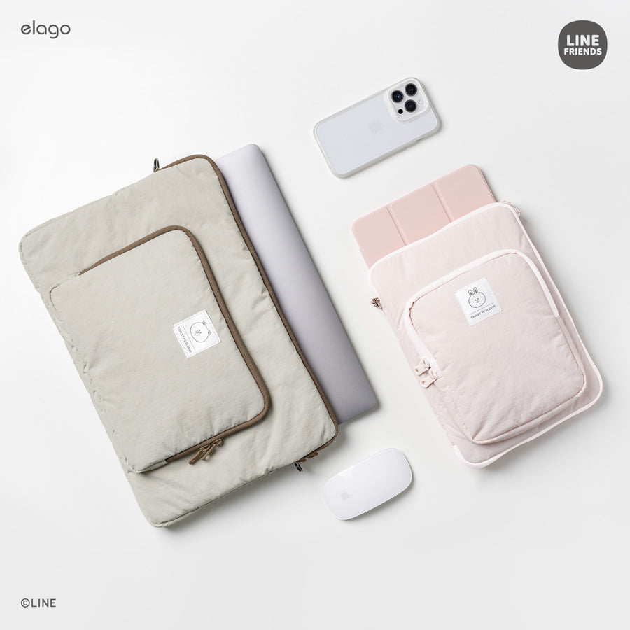 LINE FRIENDS | elago Tablet and Laptop Sleeve [Brown]