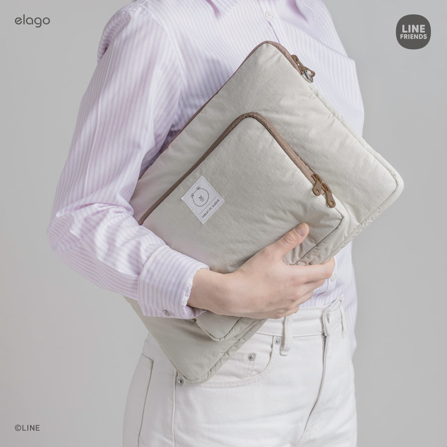 LINE FRIENDS | elago Tablet and Laptop Sleeve [Brown]