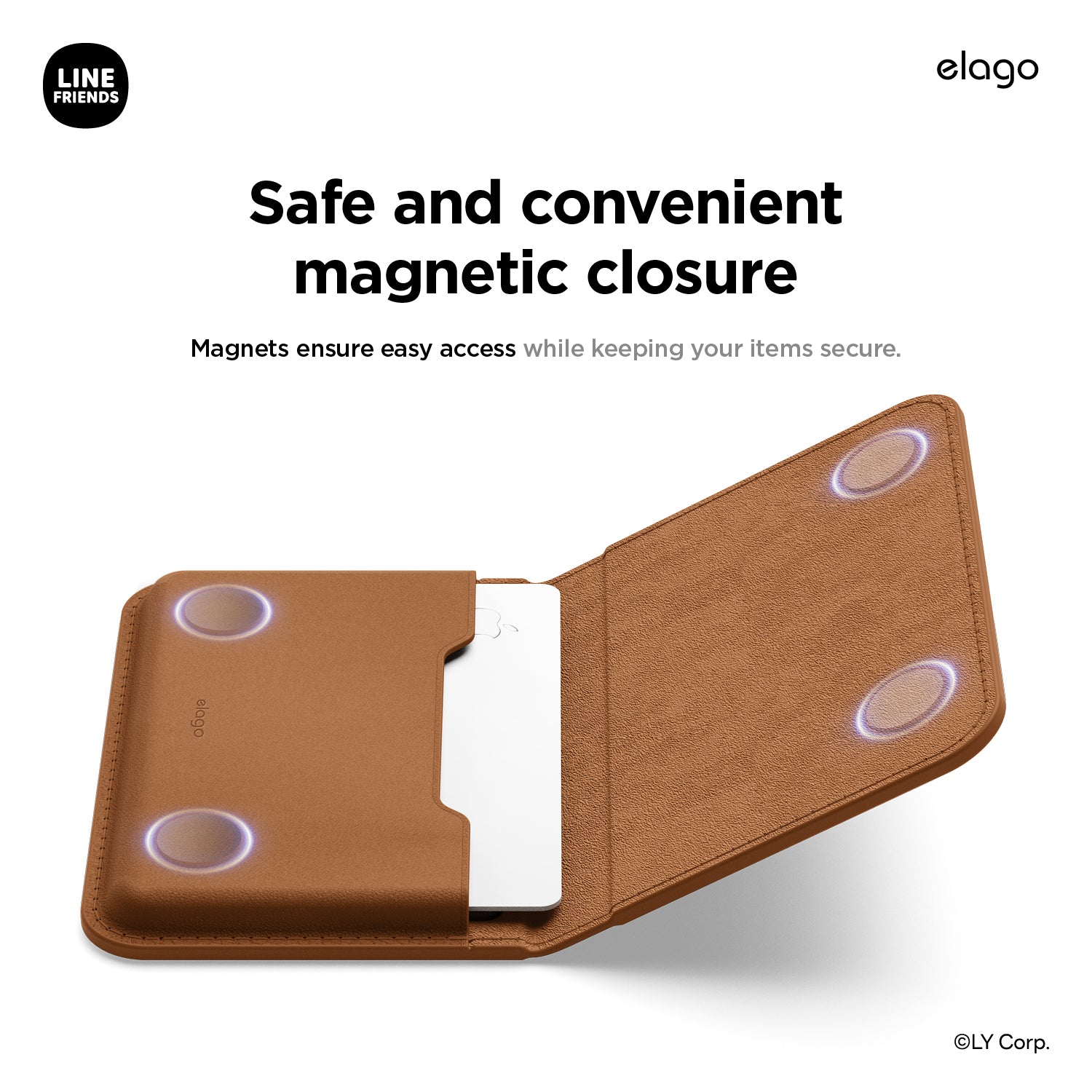 LINE FRIENDS Magnetic Leather Card Holder for all phones | elago.com