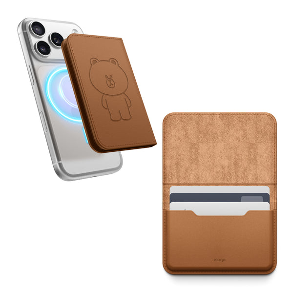 LINE FRIENDS Magnetic Leather Card Holder for all phones | elago.com
