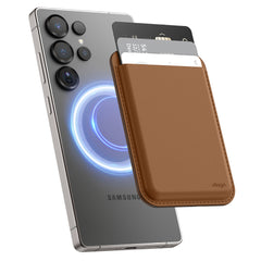 Magnetic Leather Card Pocket for Galaxy & iPhone [2 Colors]