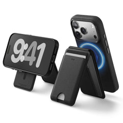 Magnetic Leather Card Holder (Stand Type) [3 Colors]