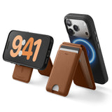 Magnetic Leather Card Holder (Stand Type) [3 Colors]