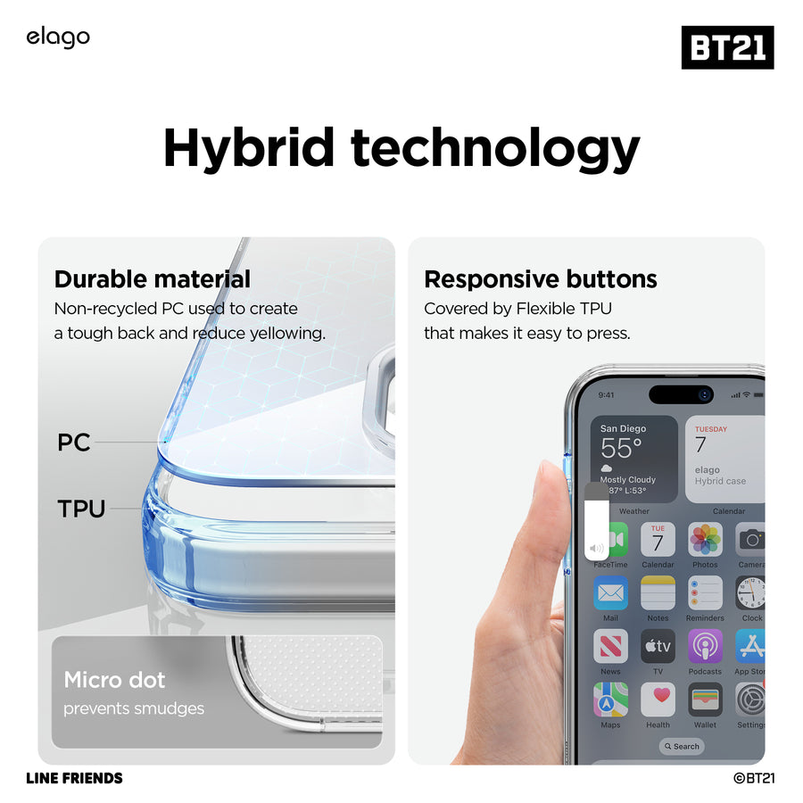 BT21 | elago Hope in Love Hybrid Case for iPhone 15
