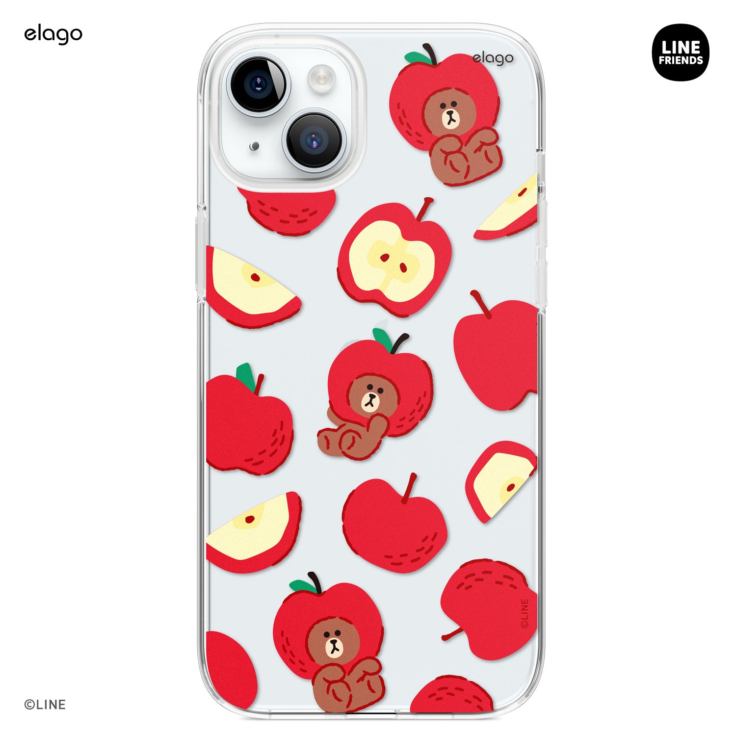 LINE FRIENDS | elago B&F Fruit Shop Hybrid Case for iPhone 15 Plus