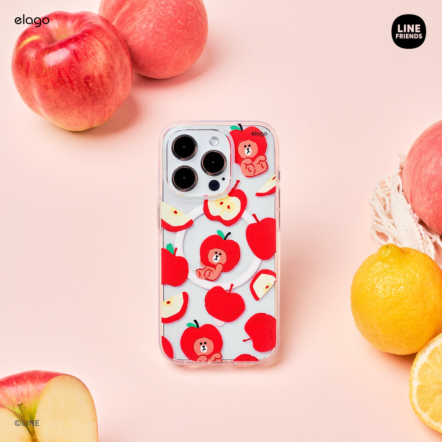 LINE FRIENDS B&F Fruit Shop Case for iPhone 15 Pro Max LINE FRIENDS B&F Fruit Shop Case for iPhone 15 Pro Max