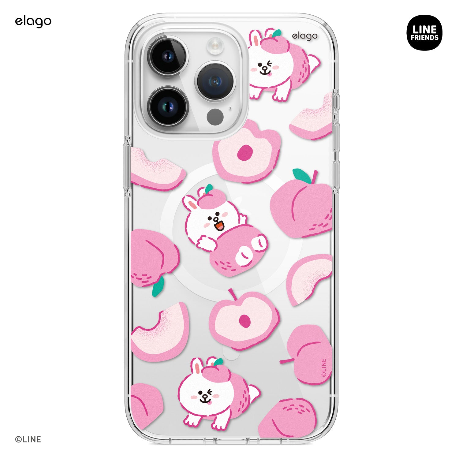 LINE FRIENDS | elago B&F Fruit Shop MagSafe Hybrid Case for iPhone 15 Pro Max