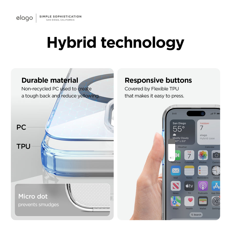 MagSafe Hybrid Clear Case for iPhone 15 Pro Max [3 Colors]