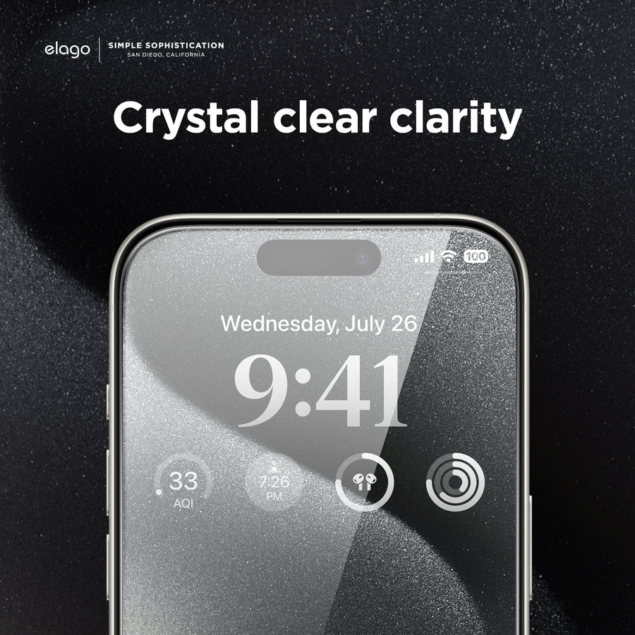 Tempered Glass + Screen Protector for iPhone 15 Pro [1 or 2 Pcs]