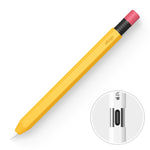 Bright yellow Apple Pencil case for 2nd gen Apple Pencil with a classic pencil design. Includes Apple Pencil tip cover and provides full protection. Perfect for enhancing functionality and style for an Apple Pencil with cover.