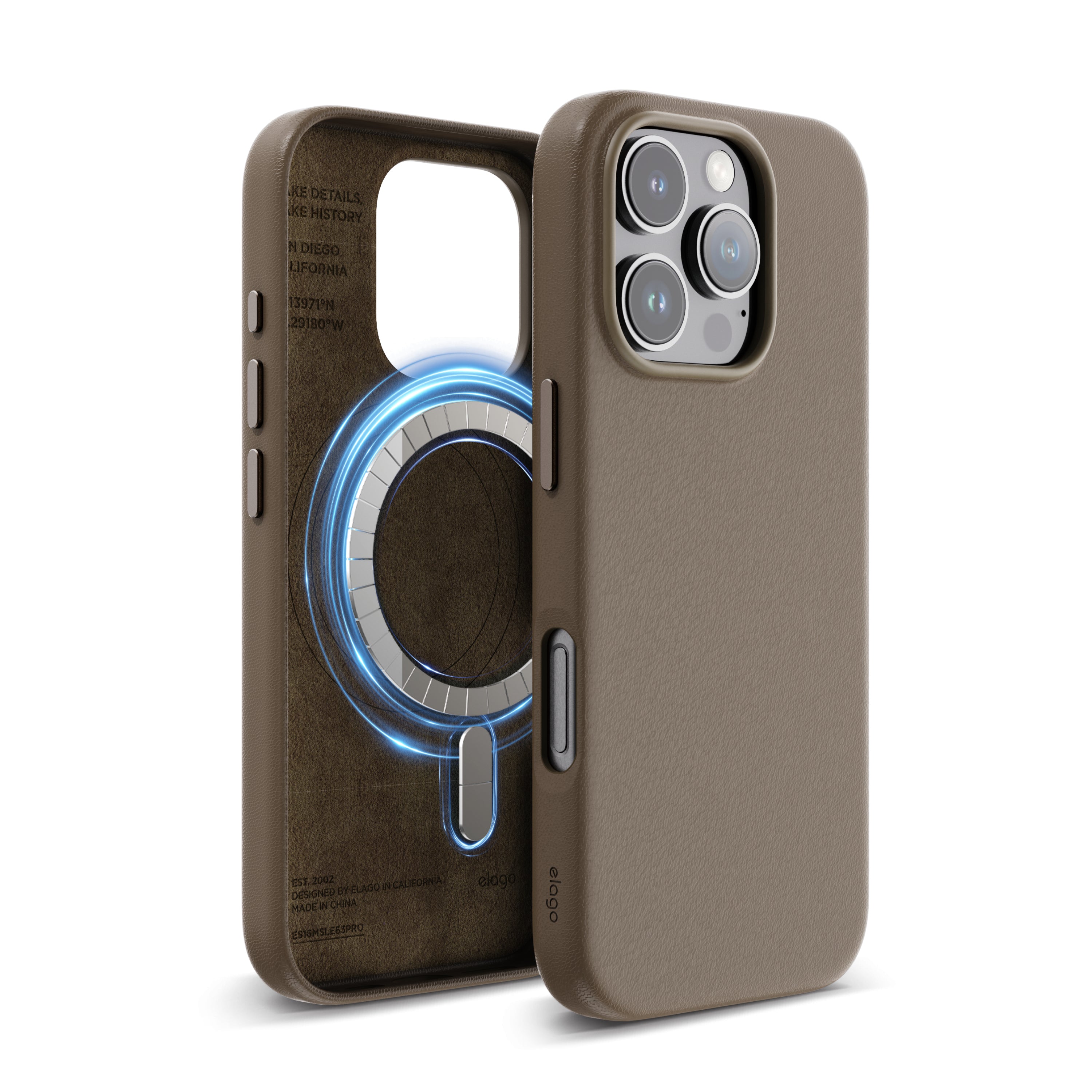 Stylish black iPhone 16 Pro Max case by Apple, designed for men with a sleek look. Features MagSafe compatibility and an optional card holder for convenience.