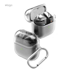 Galaxy Buds Pro 3 charging case with transparent protective design, featuring a carabiner for portability. A sleek and cute case for Galaxy Buds 3 Pro, ensuring secure protecti