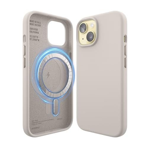 iPhone 15 MagSafe case, offering a secure magnetic connection and premium protection. This silicone iPhone 15 case ensures a snug fit while providing easy charging with the MagSafe feature.