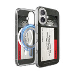 Stylish retro iPhone 16 phone case with MagSafe compatibility, featuring a cassette tape design. Perfect for users looking for an iPhone 16 phone case Apple, an iPhone 16 phone car case, or the best cases for iPhone 16.