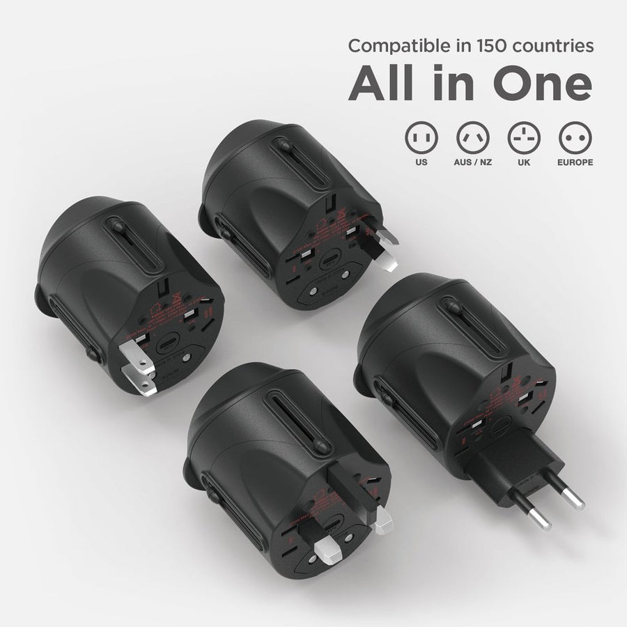 Tripshell International All-in-One Travel Plug Adapter With Surge Protection
