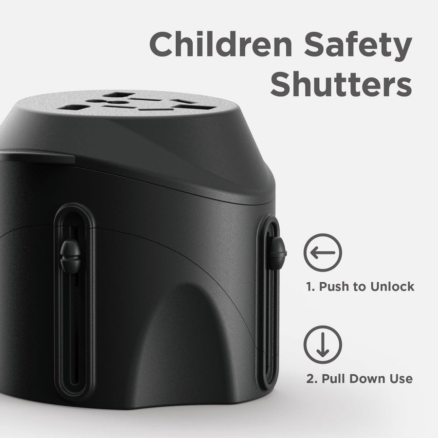 Tripshell International All-in-One Travel Plug Adapter With Surge Protection