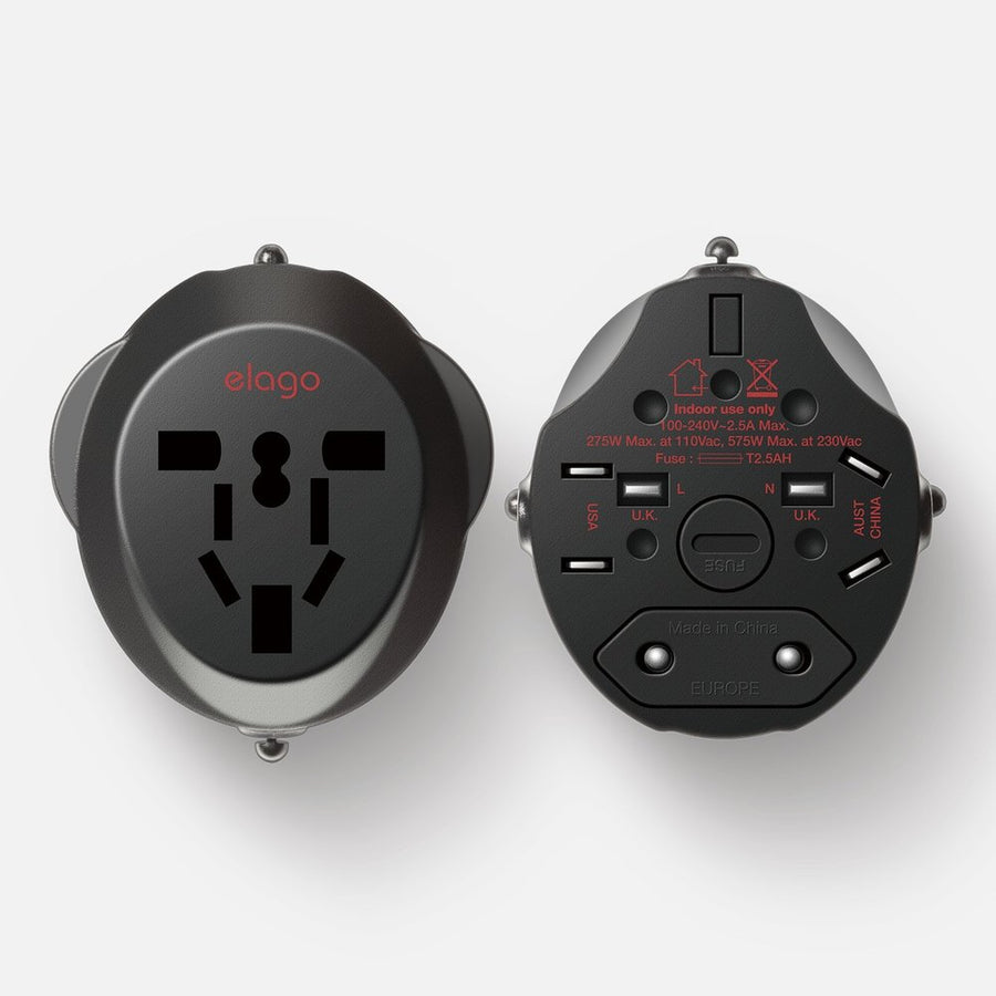Tripshell International All-in-One Travel Plug Adapter With Surge Protection