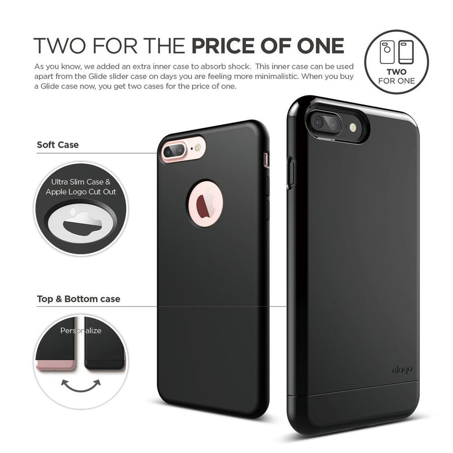 Glide Case for iPhone 7 Plus [Included Tempered Glass+ Screen Protector]