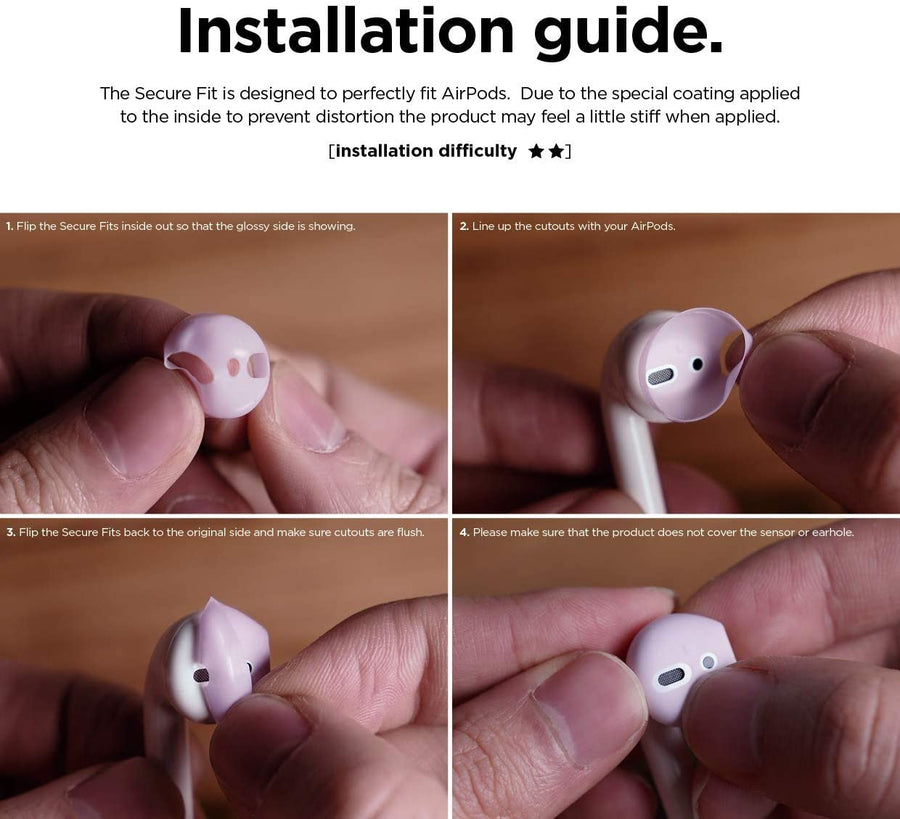 Ear Tip Cover for AirPods 1 & 2 [2 Pairs of 2 Colors] [6 Styles]