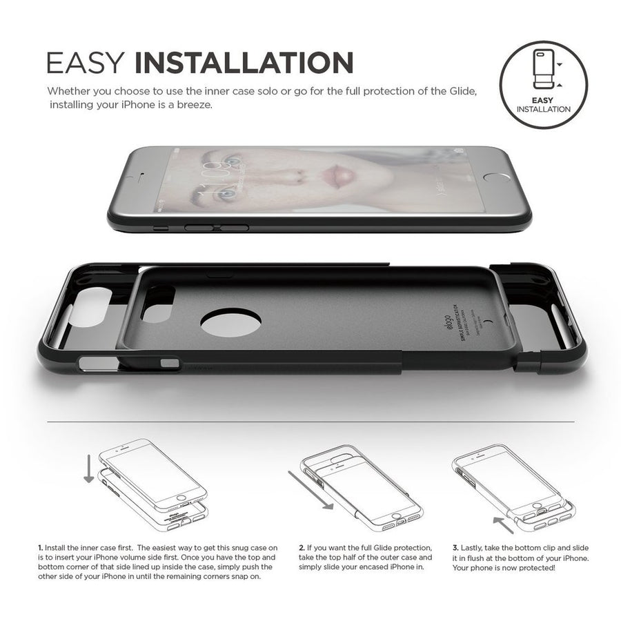 Glide Case for iPhone 7 Plus [Included Tempered Glass+ Screen Protector]