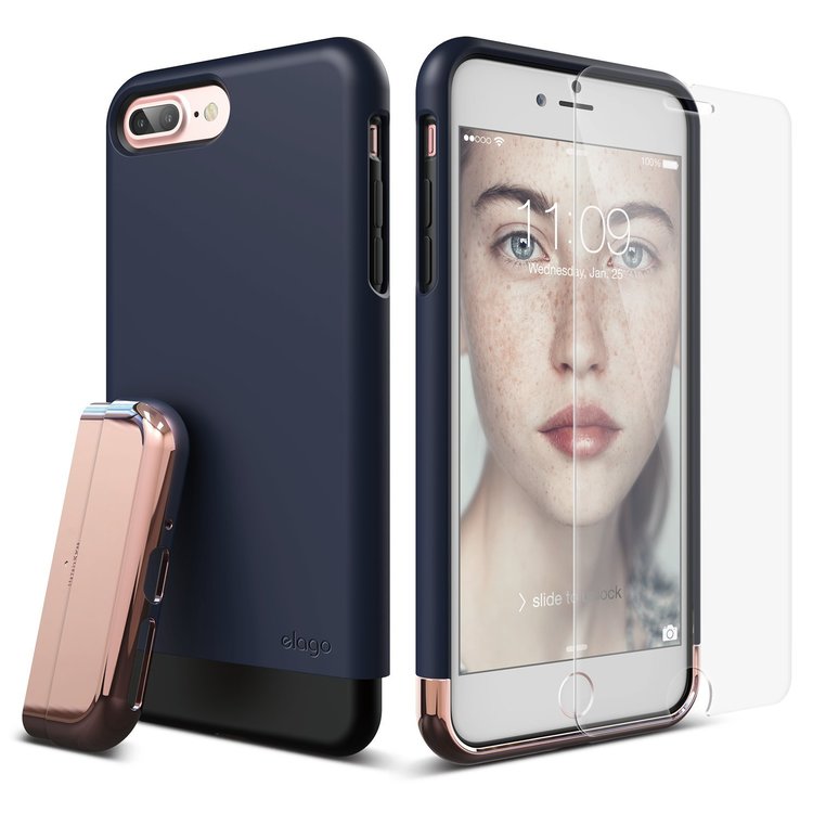Glide Case for iPhone 7 Plus [Included Tempered Glass+ Screen Protector]