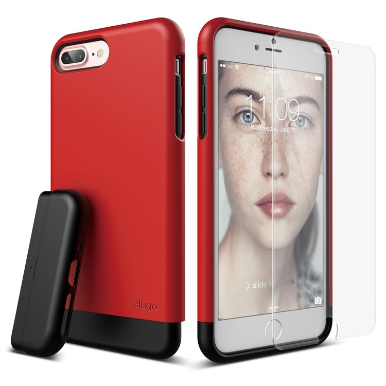 Glide Case for iPhone 7 Plus [Included Tempered Glass+ Screen Protector]