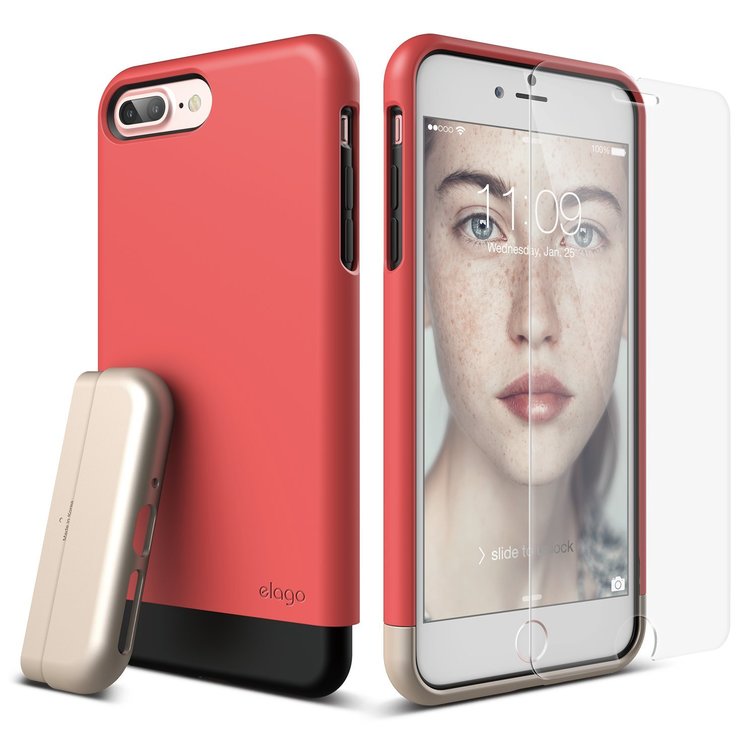 Glide Case for iPhone 7 Plus [Included Tempered Glass+ Screen Protector]