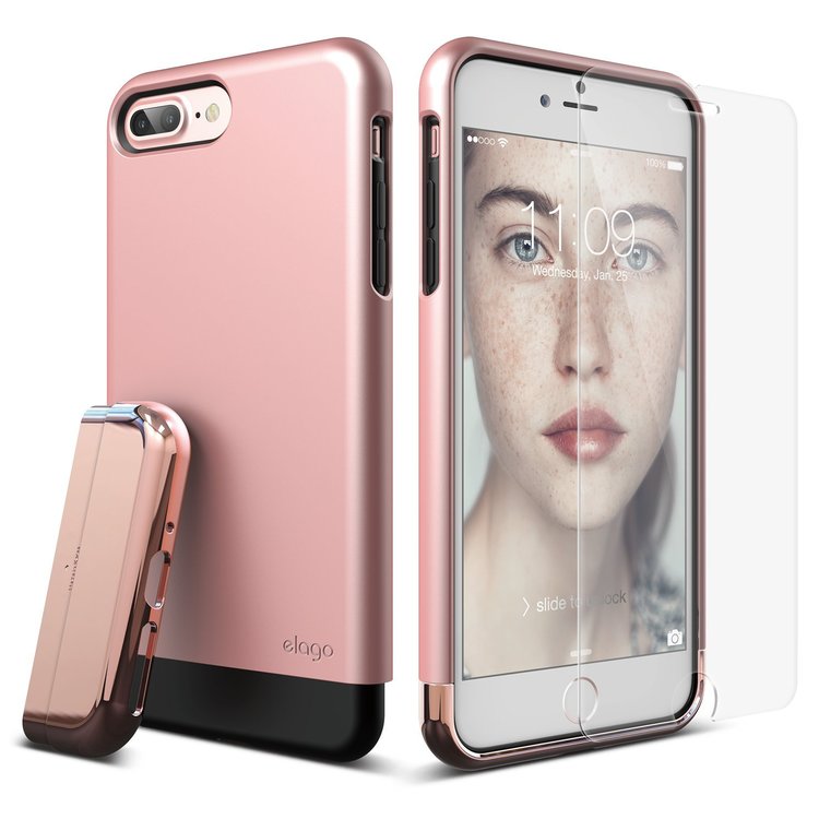 Glide Case for iPhone 7 Plus [Included Tempered Glass+ Screen Protector]
