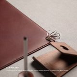 Genuine Leather Mouse Pad with magnetic cable management [3 Colors]