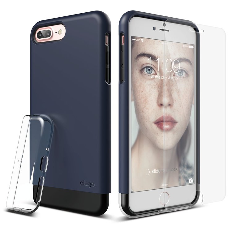 Glide Case for iPhone 7 Plus [Included Tempered Glass+ Screen Protector]
